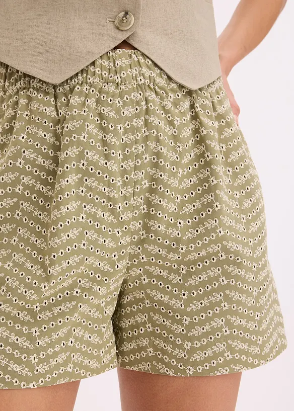 Shorts con ricami traforati, bonprix