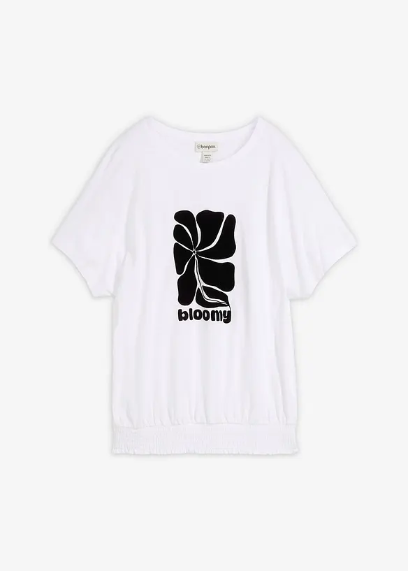 Maglia con arricciatura smock al fondo, bonprix