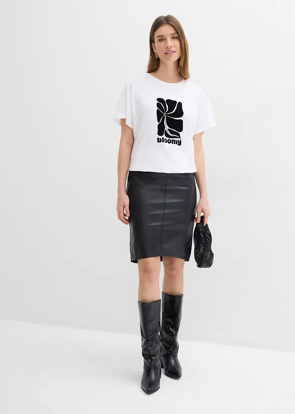 Maglia con arricciatura smock al fondo, bonprix