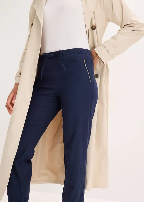 Pantaloni cropped in misto lino leggero, bonprix