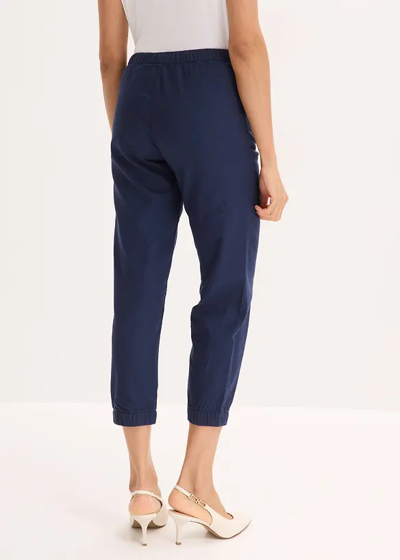Pantaloni cropped in misto lino leggero, bonprix