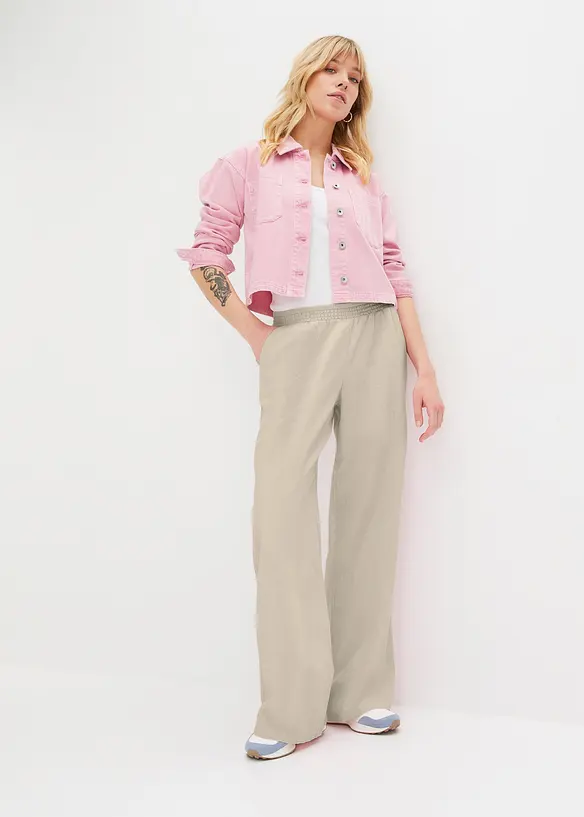 Pantaloni a palazzo in misto lino, bonprix