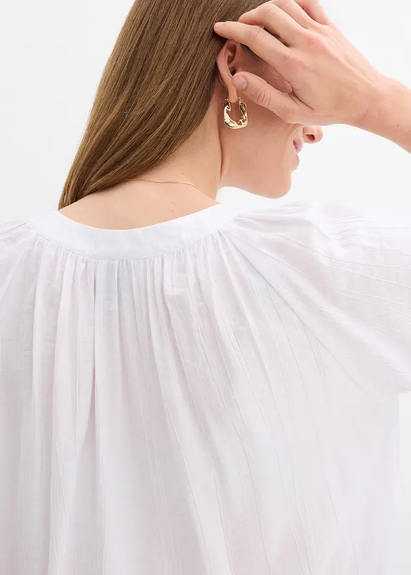 Camicetta a maniche corte in crinkle operato, bonprix