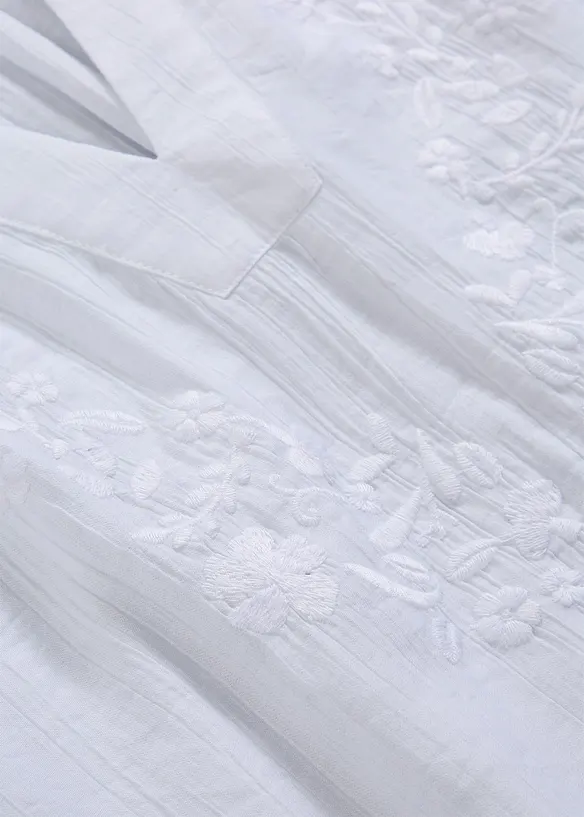 Camicetta a maniche corte in crinkle operato, bonprix