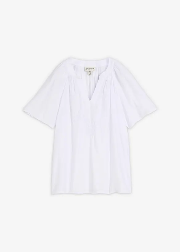 Camicetta a maniche corte in crinkle operato, bonprix