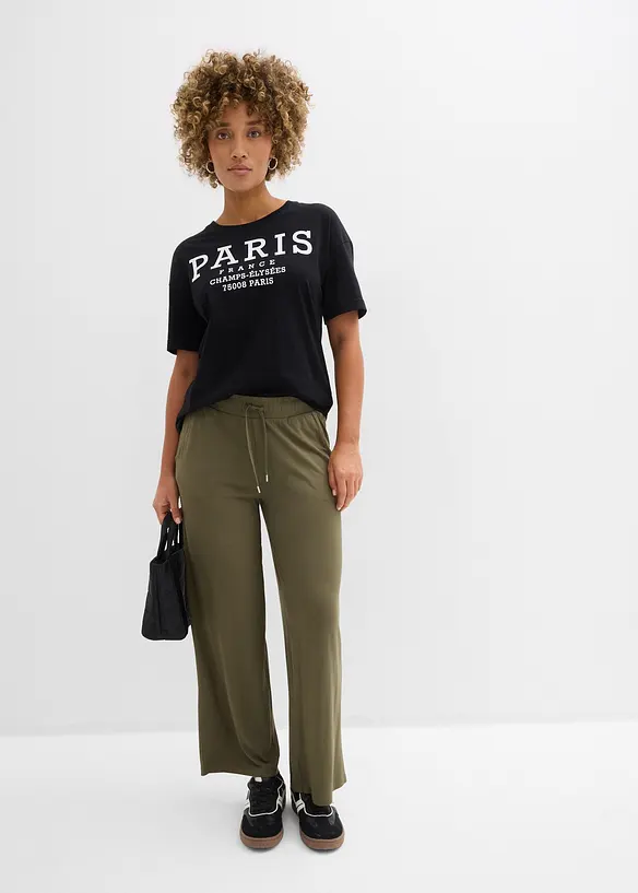 Pantaloni in jersey di misto viscosa fluente, bonprix