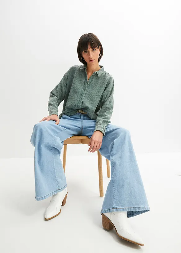 Camicia in mussola effetto used, bonprix