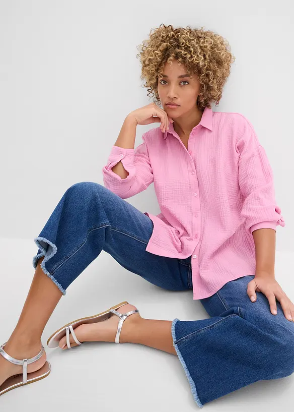 Camicia in mussola effetto used, bonprix