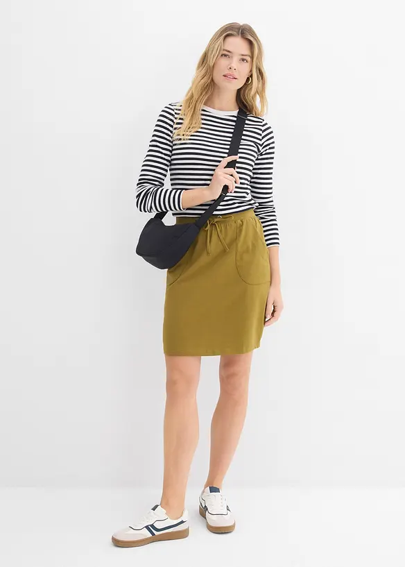 Gonna elasticizzata in cotone biologico, bonprix