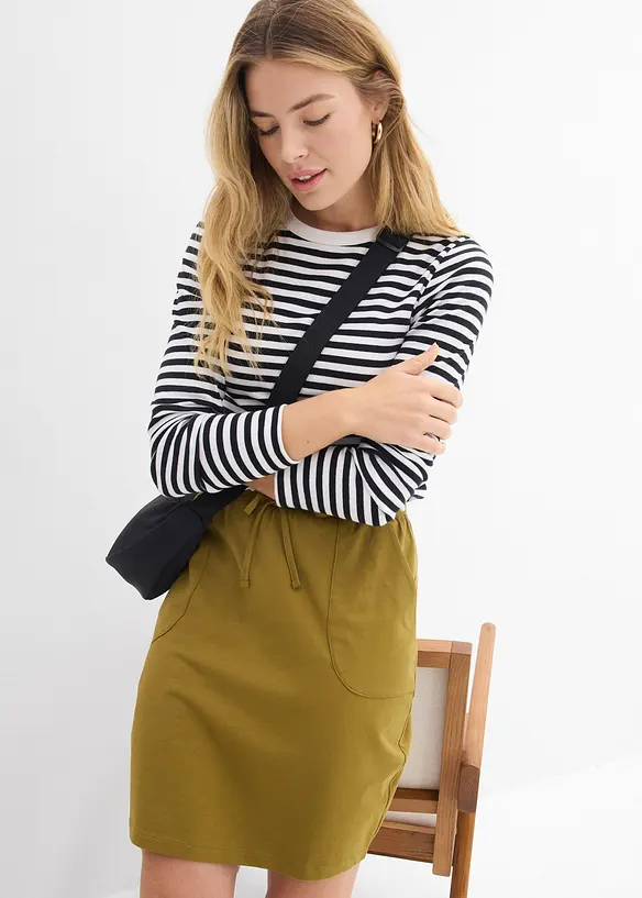 Gonna elasticizzata in cotone biologico, bonprix