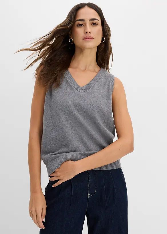 Gilet in maglia di puro cotone biologico, bonprix