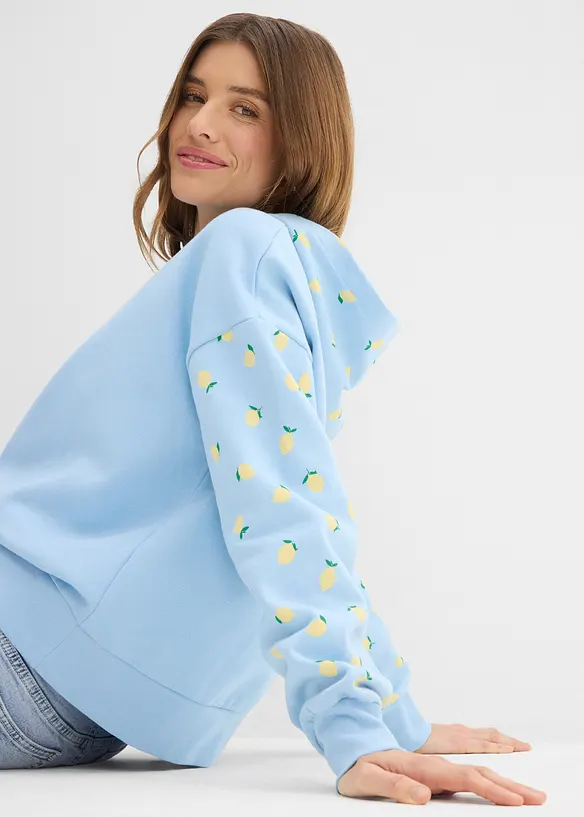 Felpa con cappuccio ampia in puro cotone biologico, bonprix