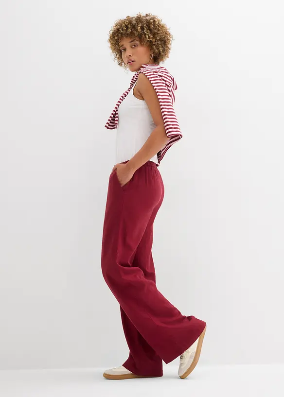 Pantaloni a palazzo in misto lino, bonprix