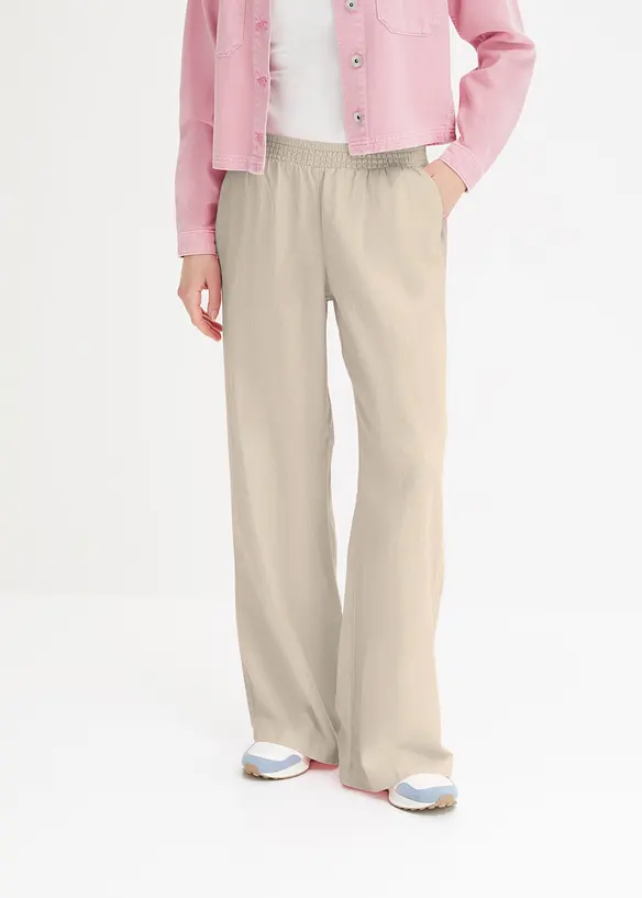 Pantaloni a palazzo in misto lino, bonprix