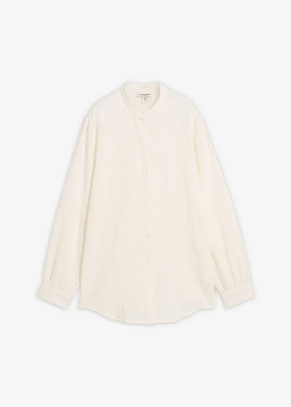 Camicia lunga in vaporosa mussola di cotone, bonprix