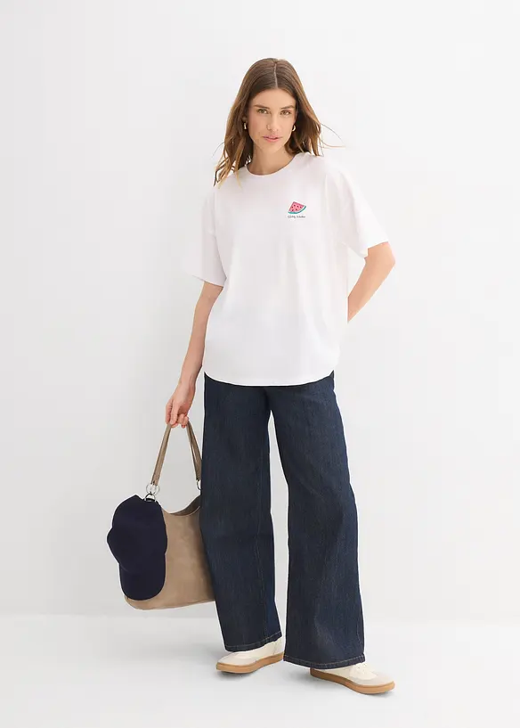T-shirt oversize in puro cotone biologico, bonprix
