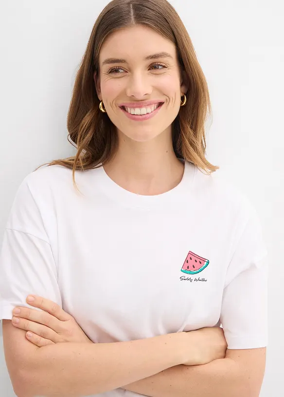 T-shirt oversize in puro cotone biologico, bonprix