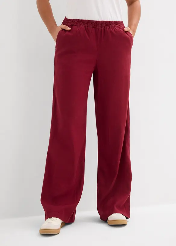 Pantaloni a palazzo in misto lino, bonprix
