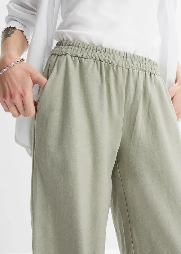 Pantaloni a palazzo in misto lino, bonprix