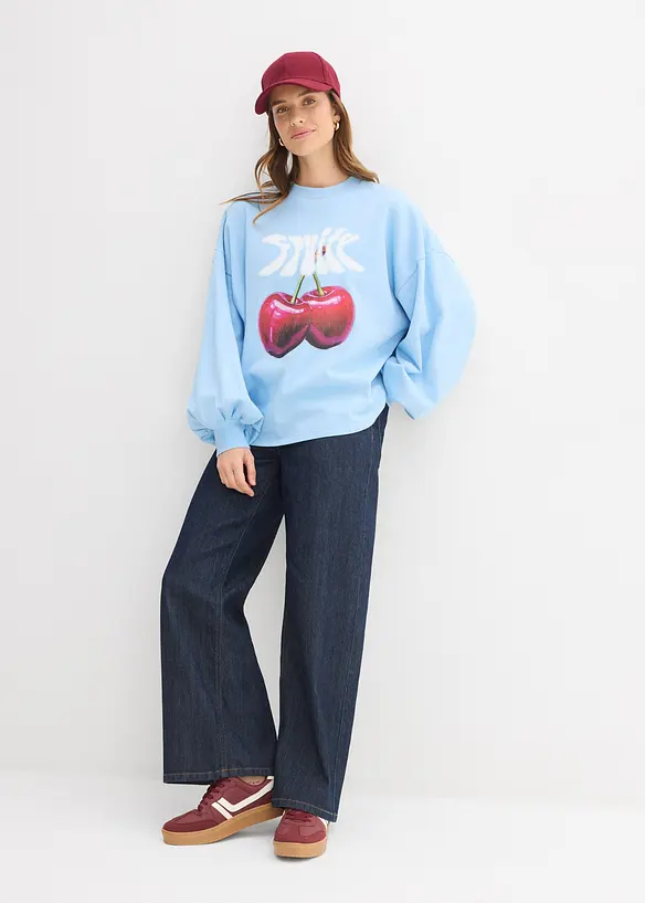 Felpa oversize in puro cotone biologico, bonprix