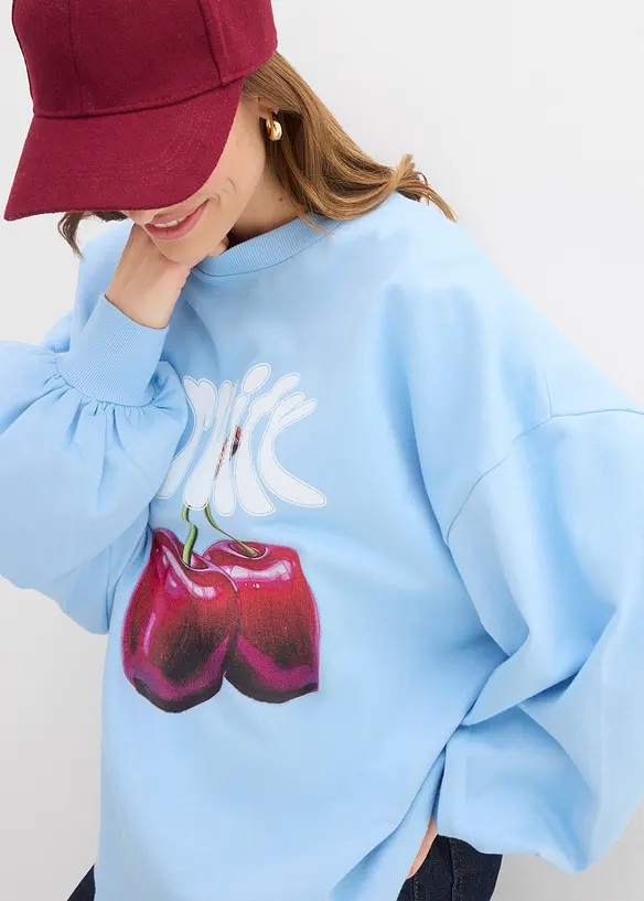 Felpa oversize in puro cotone biologico, bonprix