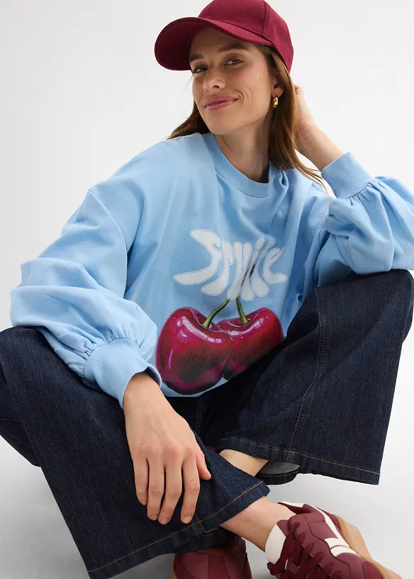 Felpa oversize in puro cotone biologico, bonprix