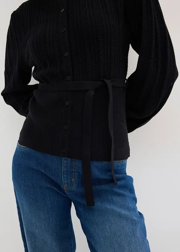 Maglione traforato in misto cotone, bonprix