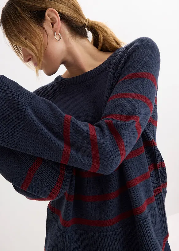 Maglione con righe a contrasto, bonprix