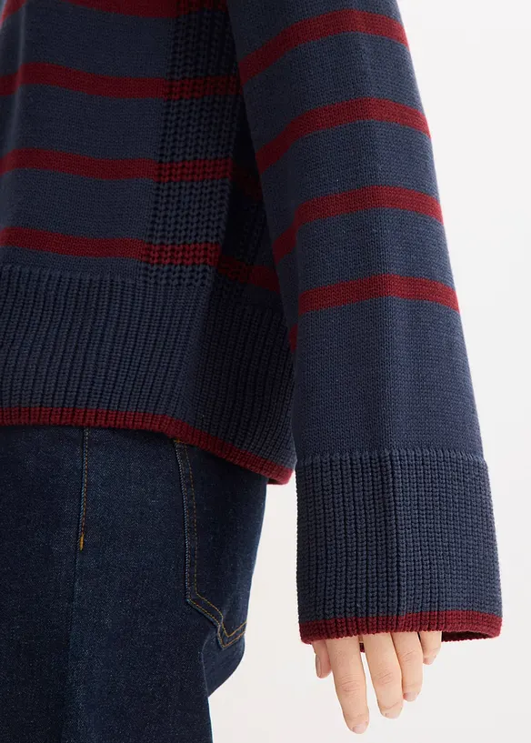 Maglione con righe a contrasto, bonprix