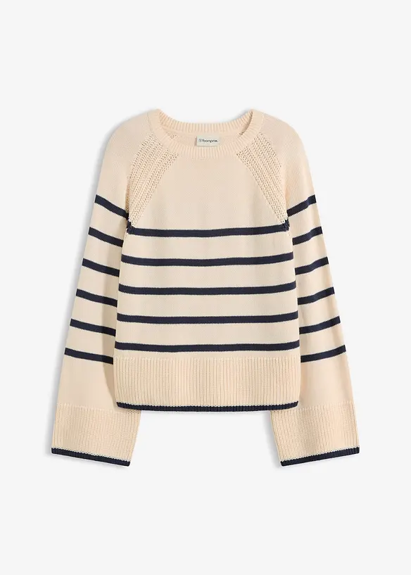 Maglione con righe a contrasto, bonprix