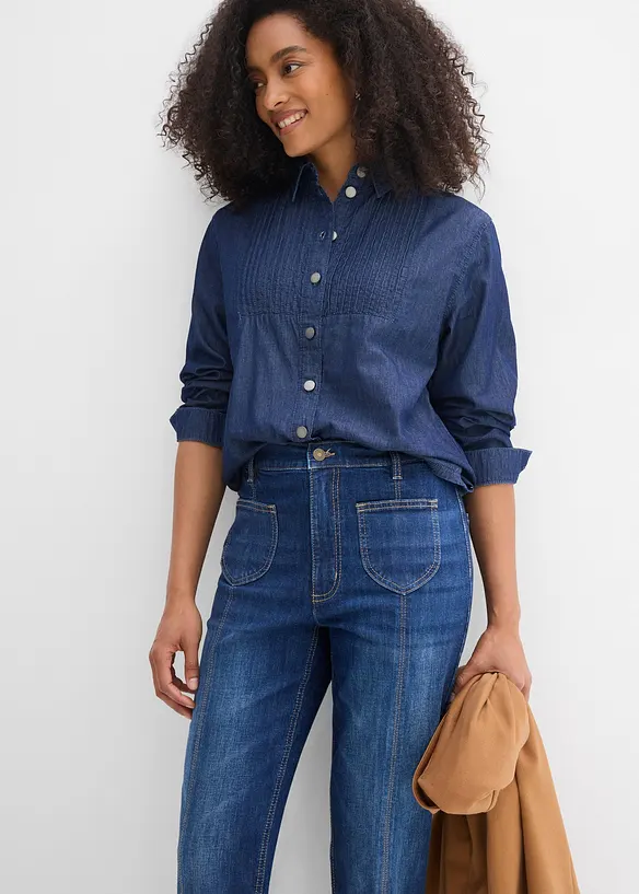 Mom jeans cropped, vita alta, bonprix