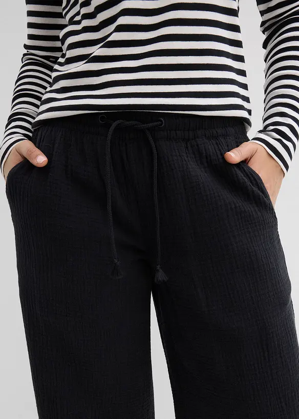 Pantaloni a palazzo in mussola leggera, bonprix