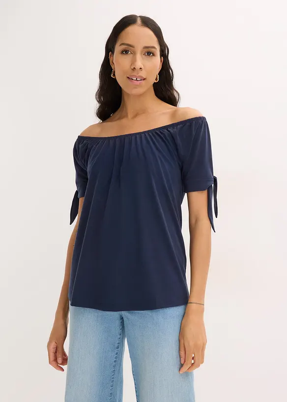 Maglia con spalle scoperte e laccetti, bonprix