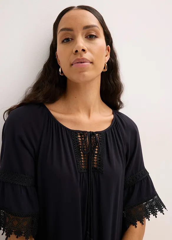 Tunica con pizzo in morbida viscosa, bonprix