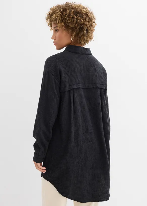 Camicia oversize in mussola di puro cotone, bonprix