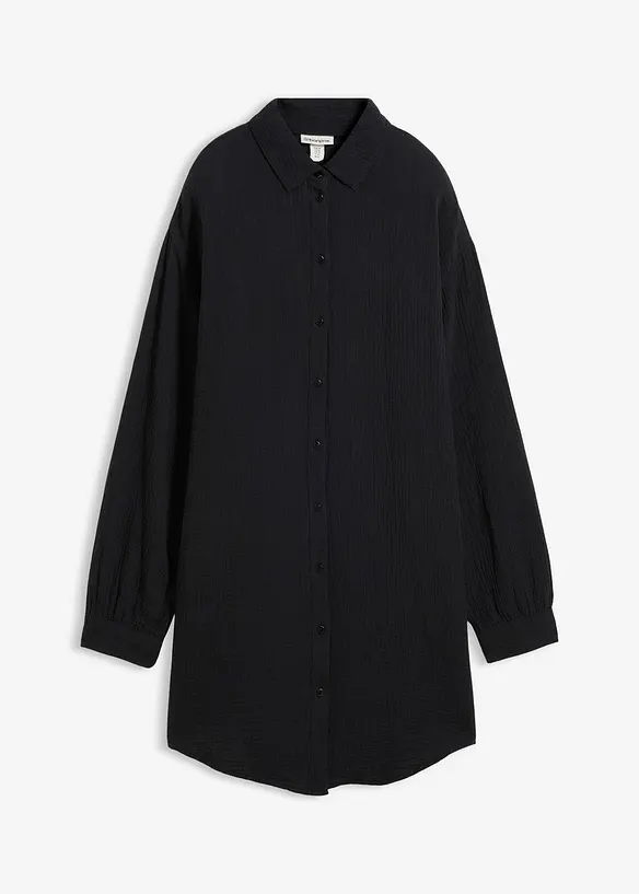 Camicia oversize in mussola di puro cotone, bonprix