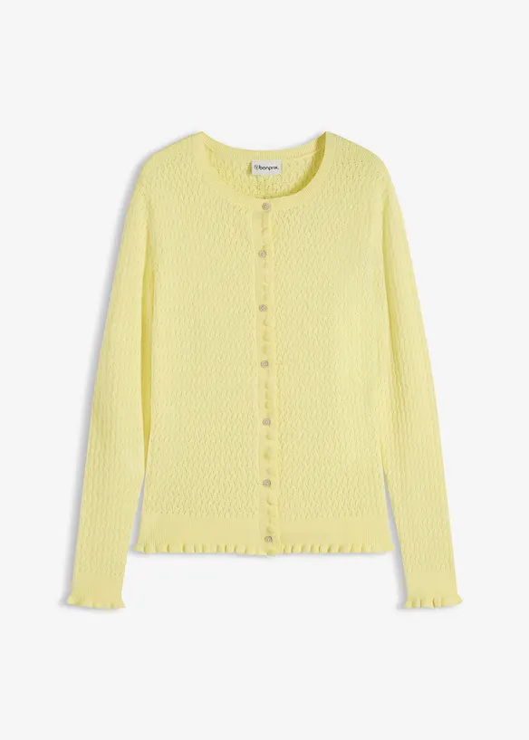 Cardigan traforato in misto cotone, bonprix