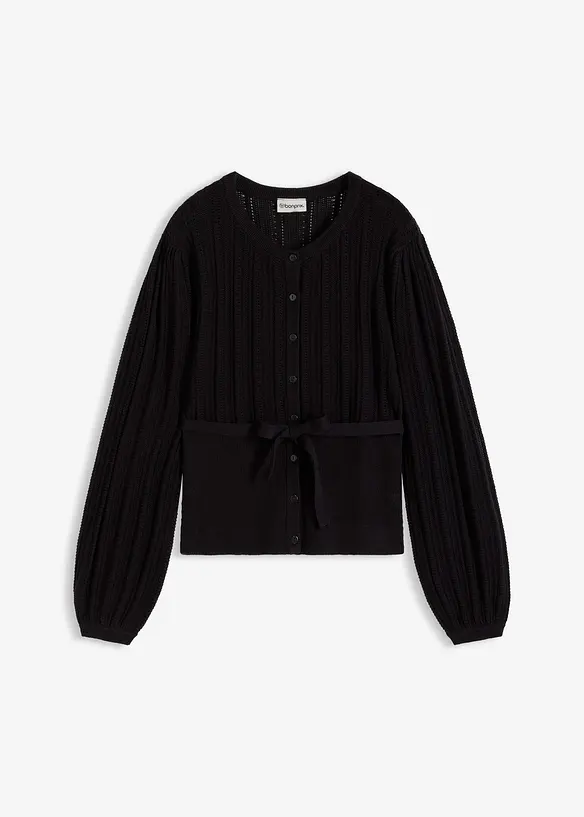 Maglione traforato in misto cotone, bonprix