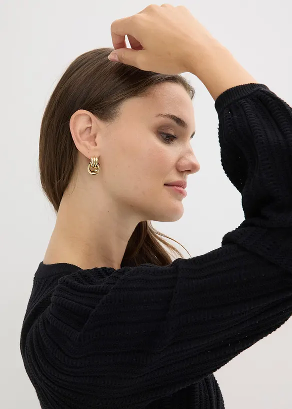 Maglione traforato in misto cotone, bonprix