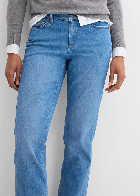 Jeans elasticizzati straight, vita media, bonprix