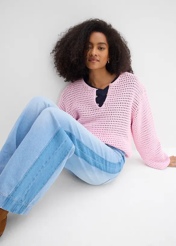 Jeans wide leg, vita alta, bonprix