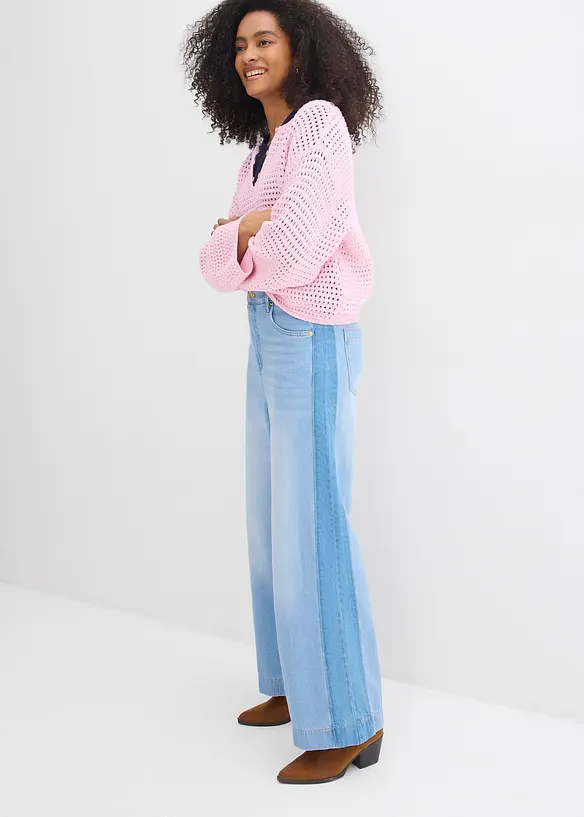 Jeans wide leg, vita alta, bonprix