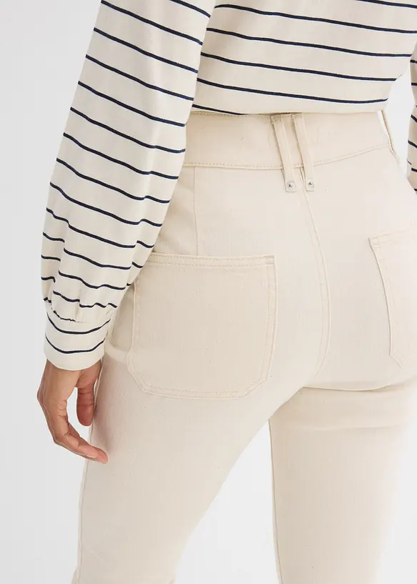 Jeans bootcut, vita alta, bonprix