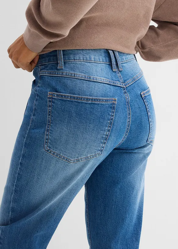Mom jeans cropped, vita alta, bonprix