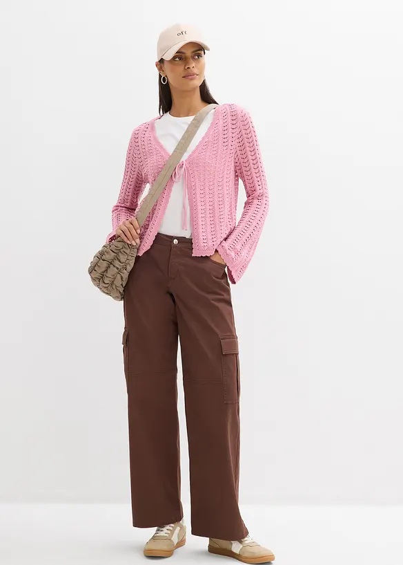 Cardigan con motivo traforato, bonprix