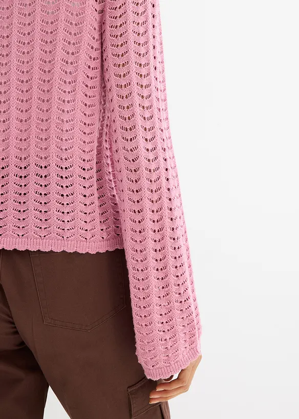 Cardigan con motivo traforato, bonprix