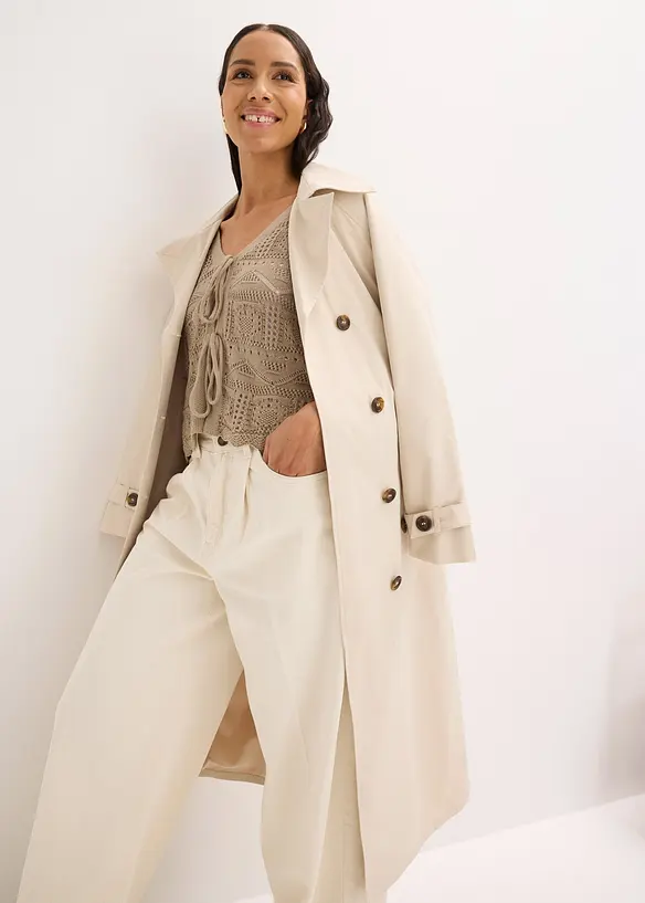 Cardigan traforato con laccetti da annodare, bonprix