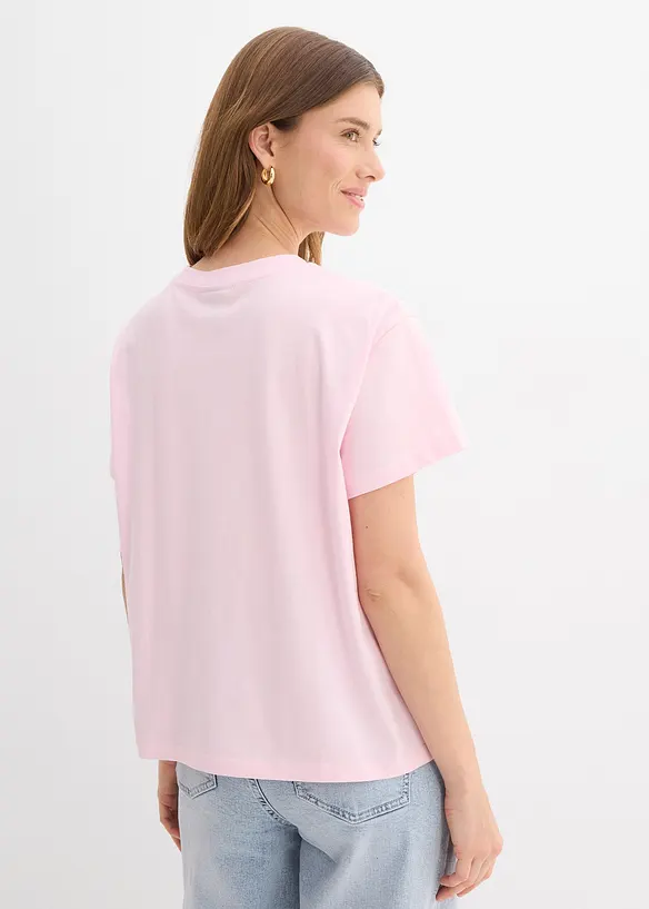 T-shirt in puro cotone biologico, con stampa, bonprix