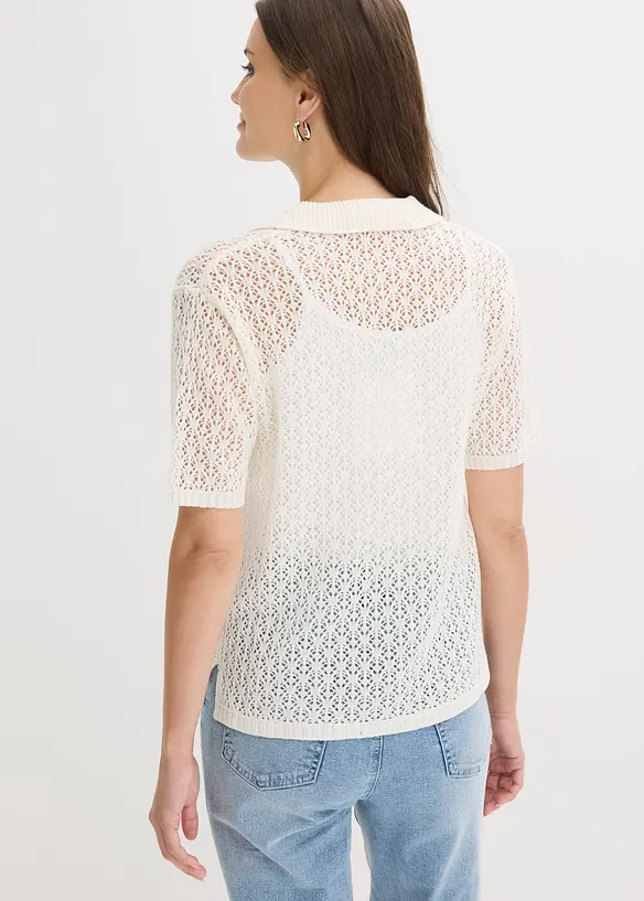 Maglione traforato a maniche corte, bonprix