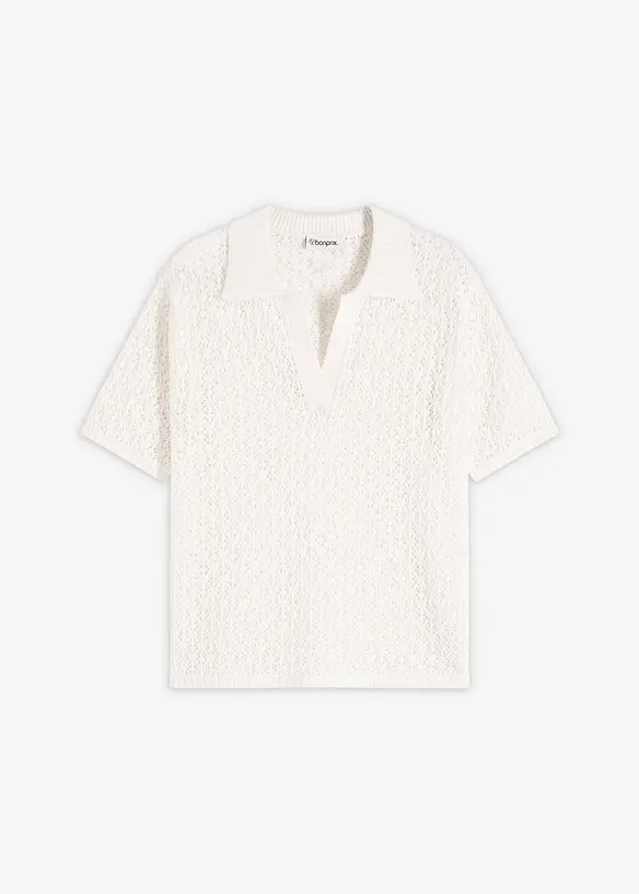 Maglione traforato a maniche corte, bonprix